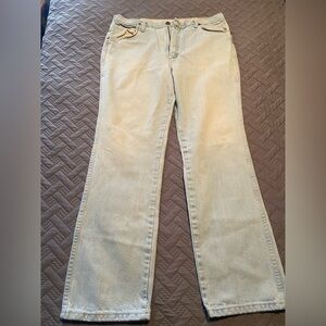 Wrangler Men's 36x32 Light Wash Cowboy Cut Straight Jeans 100%Cotton